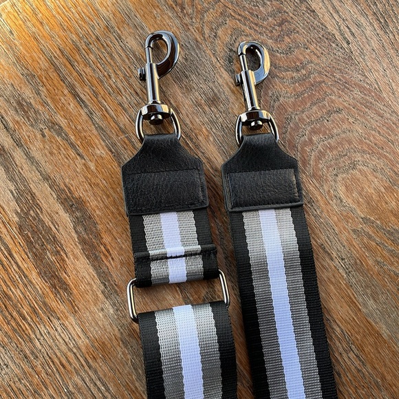 NEW Black & Silver  Sporty Nylon Bag Tote Strap Designer Style NEW - Picture 3 of 3